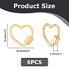 6Pcs Brass Screw Carabiner Lock Charms KK-HS0001-38-2