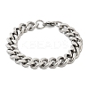 304 Stainless Steel Cuban Link Chain Bracelets for Women Men BJEW-D304-01P-2