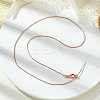 1mm Rack Plating Brass Boston Link Chain Adjustable Slider Necklaces for Women Men MAK-L044-37RG-3