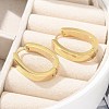 304 Stainless Steel Oval Hoop Earrings for Women EJEW-C096-66G-4