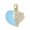 Brass Micro Pave Cubic Zirconia Enamel Pendants LS-KK-L248-20G-1