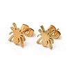 Halloween Spider 304 Stainless Steel Stud Earrings for Women LS-EJEW-B019-01G-1