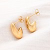 Ion Plating(IP) 304 Stainless Steel Twist Teardrop Stud Earrings for Women EJEW-K244-11G-3