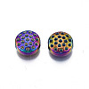 Rack Plating Rainbow Color Alloy Bead Rhinestone Settings PALLOY-S180-360-2