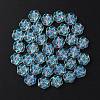 35Pcs Transparent Spray Painted Glass Beads GLAA-YW0001-73A-2