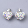Polymer Clay Rhinestone Pendants RB-S055-11A-2