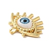 Evil Eye Resin Brass Pendants RESI-E026-03G-M-4