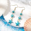 Synthetic Turquoise Dangle Earrings EJEW-JE05849-02-2