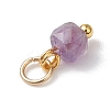50Pcs 10 Colors Natural Mixed Stone Faceted Cube Charms PALLOY-JF04816-01-6