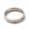 201 Stainless Steel Grooved Finger Ring Settings STAS-P323-11P-2