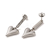 304 Stainless Steel Inlay Rhinestone Stud Earrings for Women EJEW-M024-06C-P-2