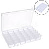 36 Grids Transparent Plastic Adjustable Dividers Boxes with Hinged Lid CON-PA0001-08-7