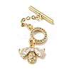 Rack Plating Brass Micro Pave Clear Cubic Zirconia Toggle Clasps KK-E034-35G-1