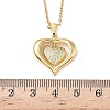 Brass Heart Pendant 304 Stainless Steel Chain Necklaces for Women NJEW-D341-03G-5