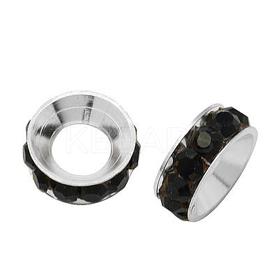 Brass Rhinestone Spacer Beads RB-A020-10mm-02S-1