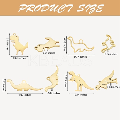 16Pcs 8 Style 201 & 304 Stainless Steel Pendants STAS-SZ0002-64-1