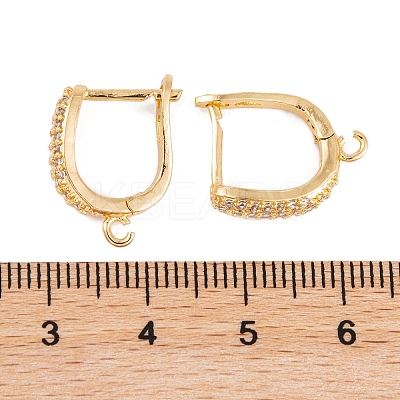 Rack Plating Brass Cubic Zirconia Hoop Earring Findings KK-S374-04G-03-1