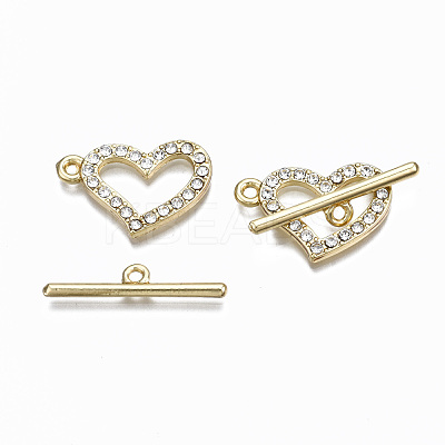 Alloy Rhinestone Toggle Clasps PALLOY-Q441-023-NR-1