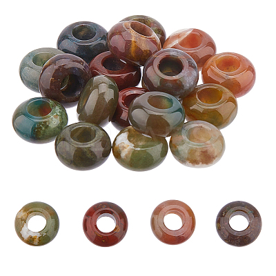 18Pcs Natural Indian Agate European Beads G-DC0001-58-1