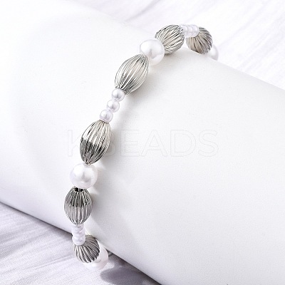 Brass Beads Slider Bracelets for Women BJEW-D317-01P-1