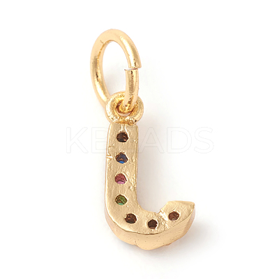 Brass Micro Pave Colorful Cubic Zirconia Charms X-ZIRC-F092-01-J-1