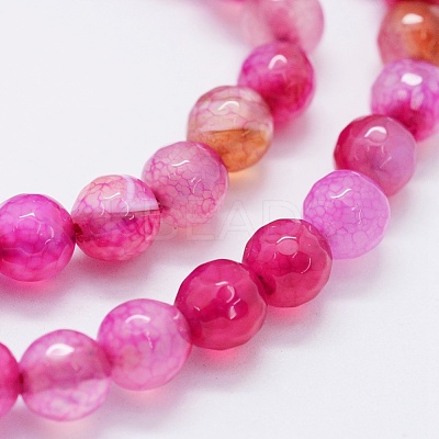 Faceted Natural Agate Beads Strands G-F561-6mm-D03-1