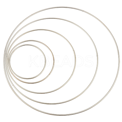 10Pcs 5 Styles Iron Linking Rings IFIN-SP0001-55P-1
