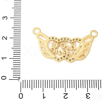 Brass Micro Pave Clear Cubic Zirconia Links KK-D357-03I-G-1