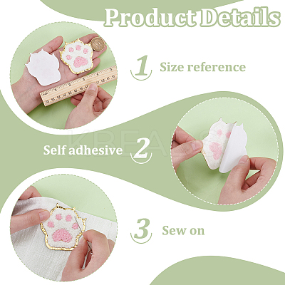 10Pcs Polyester Paw Print Iron on/Sew On Patches PATC-FG0002-76-1