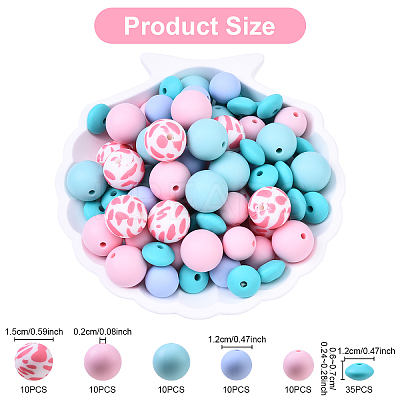85Pcs 4 Styles Food Grade Eco-Friendly Silicone Beads SIL-YW0001-68-1