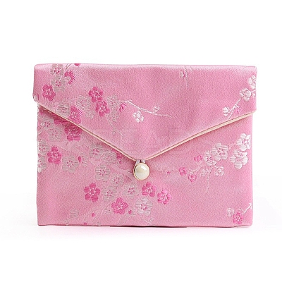 Cloth Embroidery Flower Jewelry Storage Pouches Envelope Bags PW-WG49783-11-1