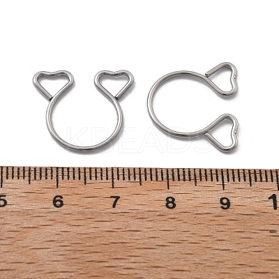 304 Stainless Steel Heart Clip on Nose Rings AJEW-A062-01B-P-1