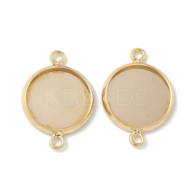 Flat Round Brass Connector Cabochon Settings KK-K414-13D-G-1