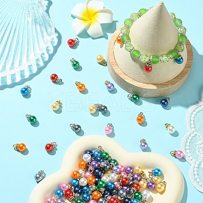 50Pcs 10 Colors ABS Plastic Imitation Pearl Charms KY-YW0001-84P-1