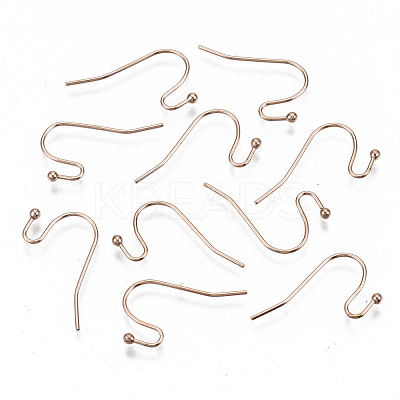 304 Stainless Steel Earring Hooks X-STAS-S111-005RG-NR-1