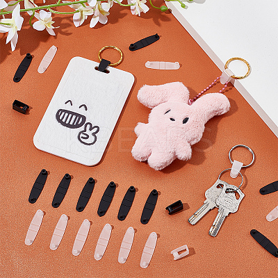 200Pcs 2 Colors Badge Strap Clip Key Chain Connector Plastic Keychain Clip for Card Holder FIND-OC0002-90-1