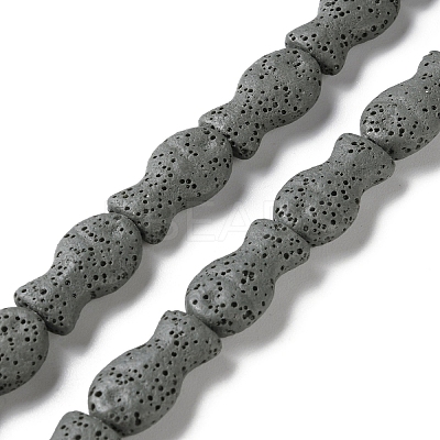 Fish Dyed Natural Lava Rock Beads Strands G-O126-01A-11-1