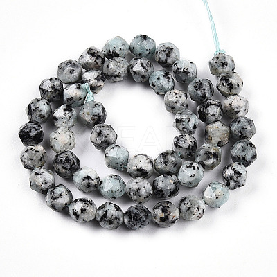 Dyed Natural Sesame Jasper Beads Strands G-T139-8mm-47J-1