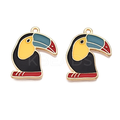Rack Plating Alloy Enamel Pendants ENAM-T020-21-RS-1