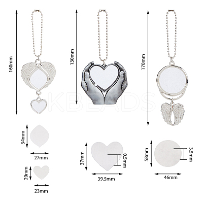 3 Style Alloy Heat Transfer Sublimation Hanging Blank Pendant Decorations HJEW-FH0001-56-1