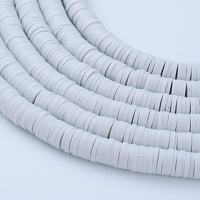 Flat Round Handmade Polymer Clay Beads CLAY-R067-6.0mm-39-1