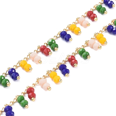 3.28 Feet Handmade Glass Beaded Chains X-CHC-I006-16D-1