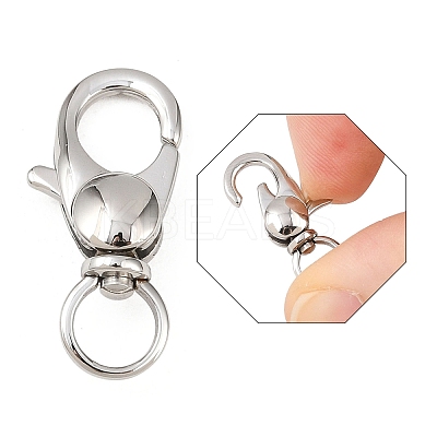 Tarnish Resistant 304 Stainless Steel Swivel Lobster Claw Clasps STAS-R065-10-1