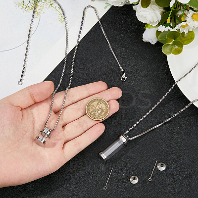 Transparent Glass Wishing Bottle Pendant NJEW-HS0001-01P-1