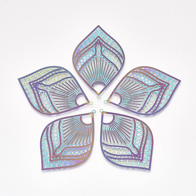 Ion Plating(IP) 304 Stainless Steel Filigree Big Pendants STAS-S108-35-1