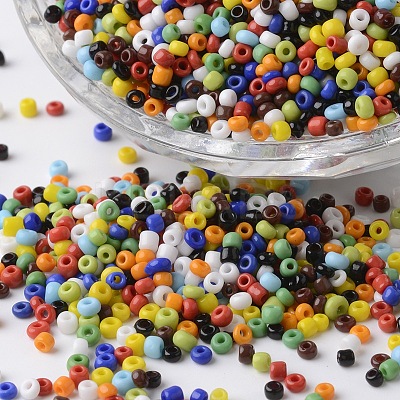 12/0 Opaque Colours Round Glass Seed Beads SEED-K003-2mm-M04-1