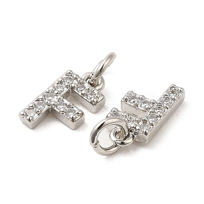 Brass Micro Pave Grade AAA Cubic Zirconia Charms ZIRC-P067-11P-F-NR-1