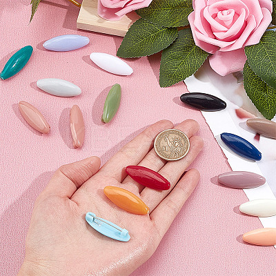 32Pcs 16 Colors Horse Eye Plastic Brooches JEWB-GO0001-06-1