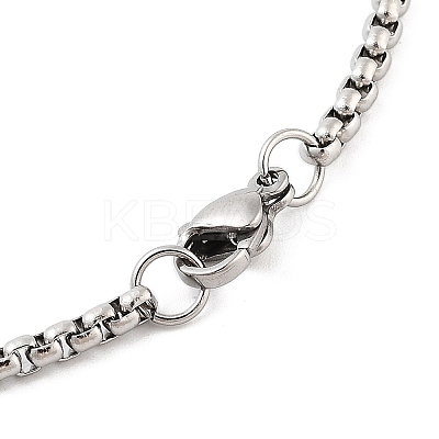 Retro Mandala 201 Stainless Steel Box Chain Constellation Pendant Necklaces for Women Men NJEW-M223-01H-1
