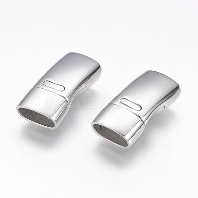 Tarnish Resistant 304 Stainless Steel Magnetic Clasps with Glue-in Ends STAS-G143-83B-1